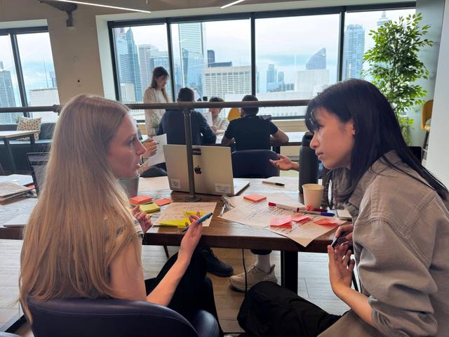 GPTZero team employees at an offsite in Blue Mountain