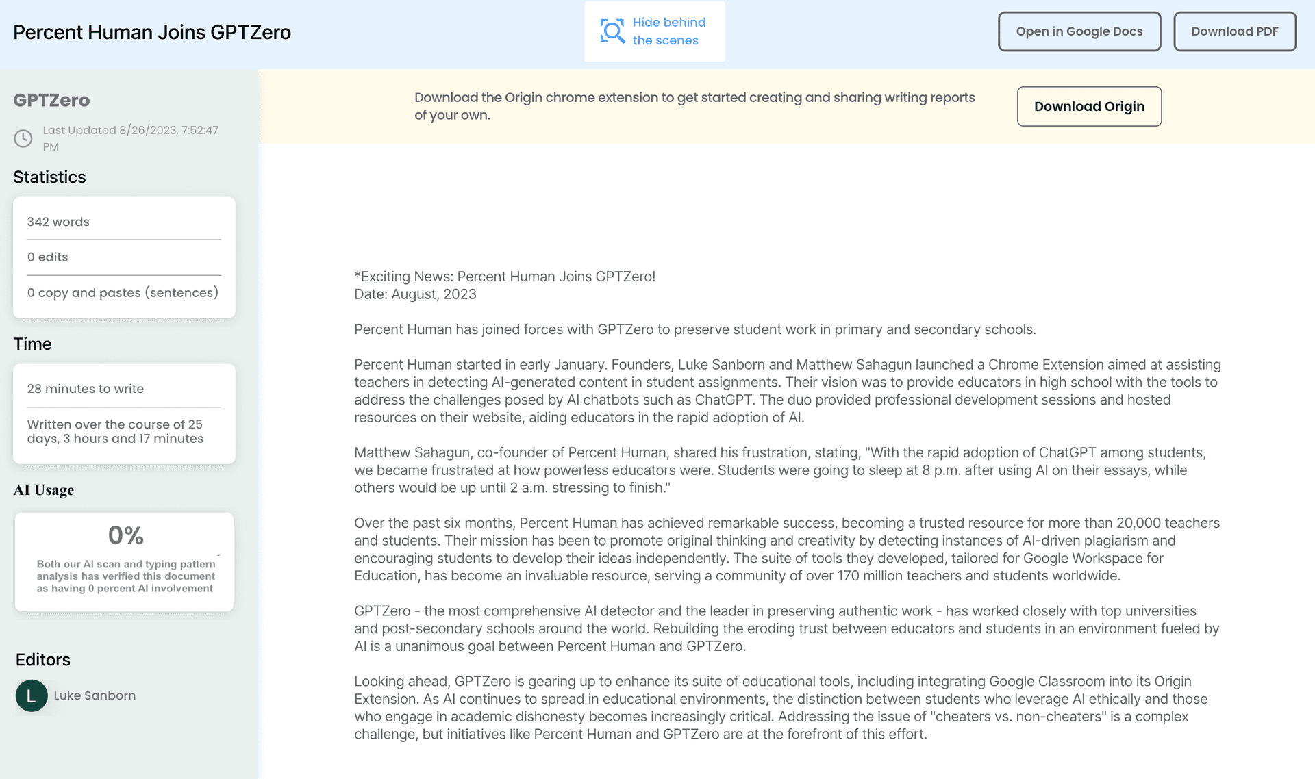 Origin AI Detector Chrome Extension Powered By GPTZero Free For Origin AI Detector Chrome Extension Powered By GPTZero Free For