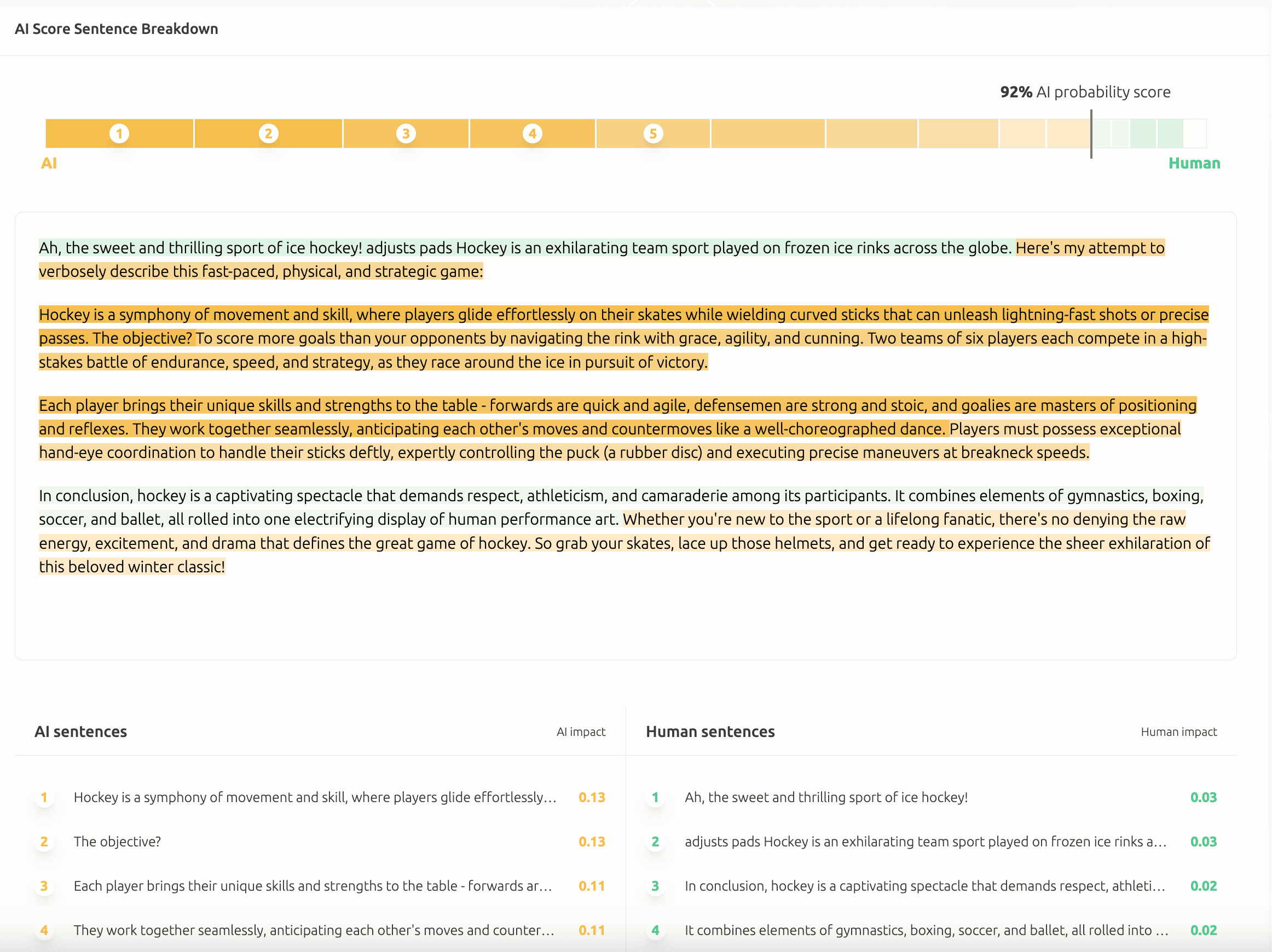 Understanding AI Detection Results with Deep Analysis