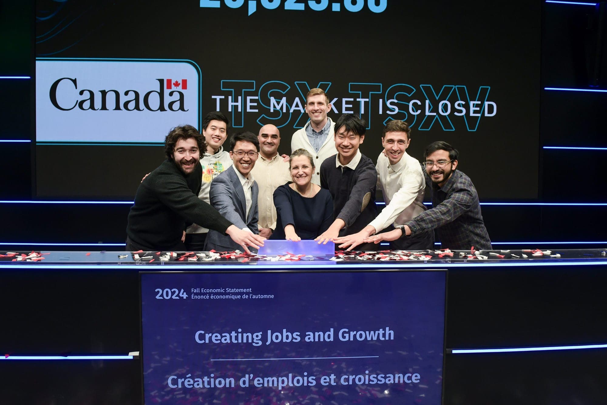 GPTZero team close Toronto Stock Exchange with Canada's Chrystia Freeland
