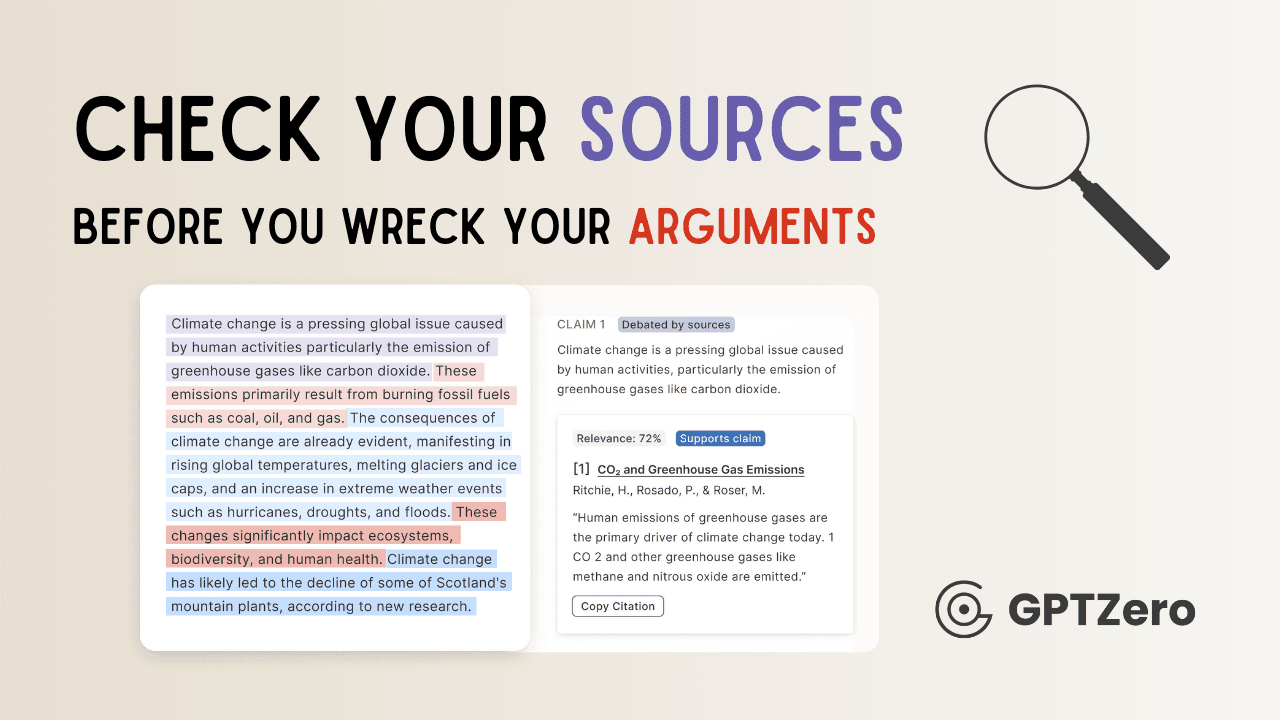Announcing GPTZero Source Finder: Detect and Cite Factual Claims