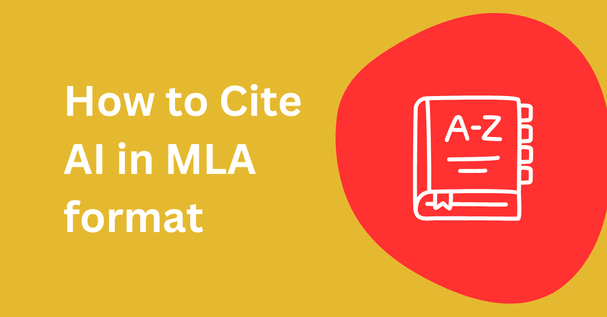 Graphic illustrating how to cite AI sources in MLA format