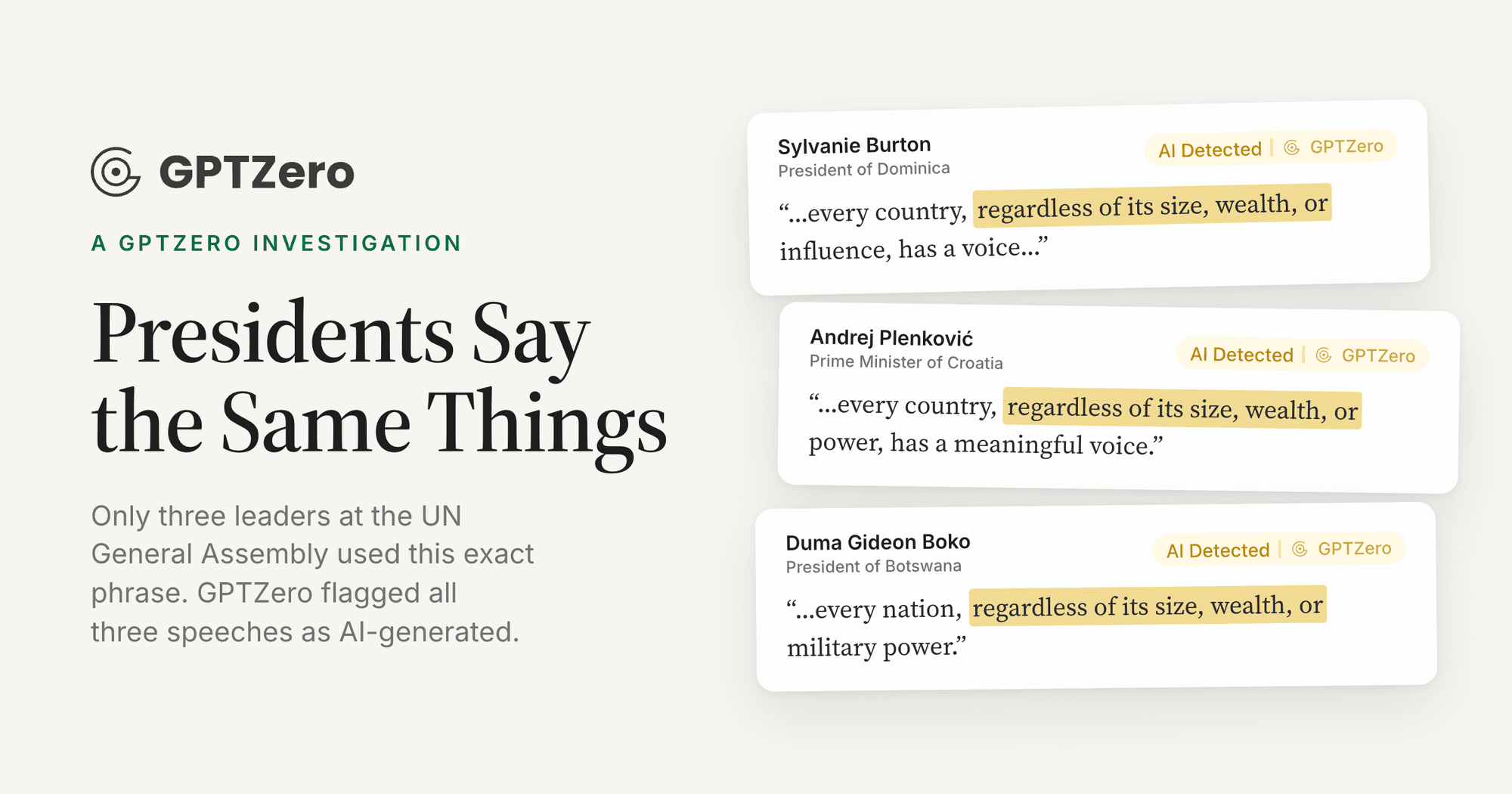 Presidents Say the Same Things: Analysis of 81st United Nations General Assembly Speeches