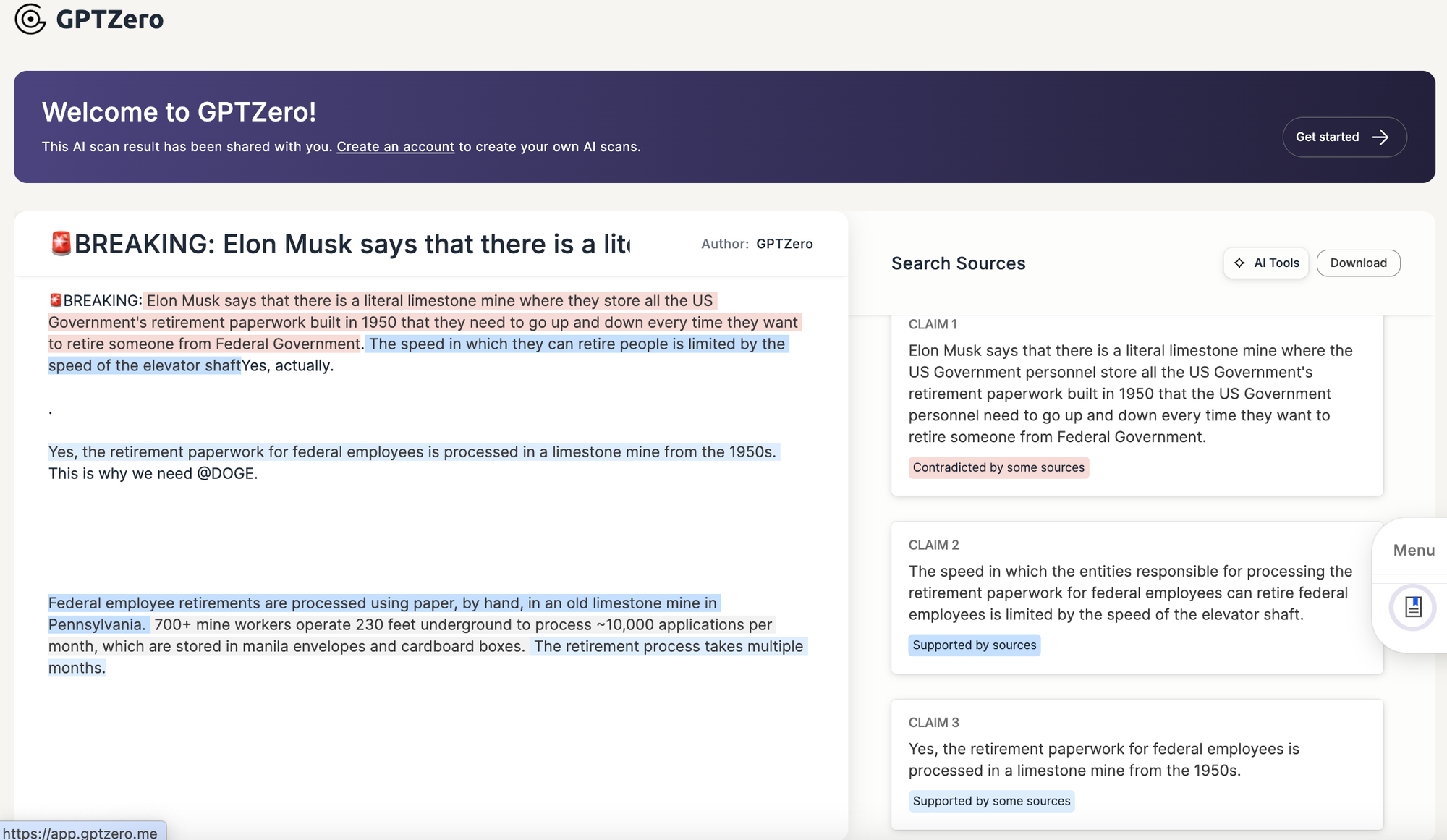 How GPTZero Fact Checks X Threads With AI