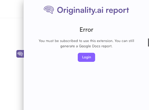 Originality AI extension report error.
