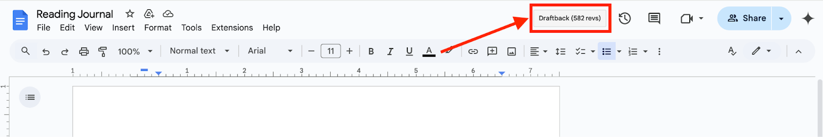 Google Chrome extension of Draftback